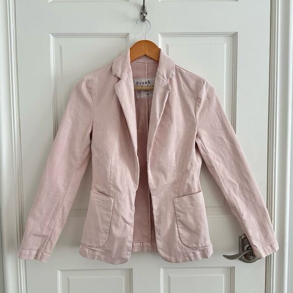 Frank & Eileen Dublin Italian Performance Denim Blazer Jacket in Pink Size XS - Picture 4 of 8
